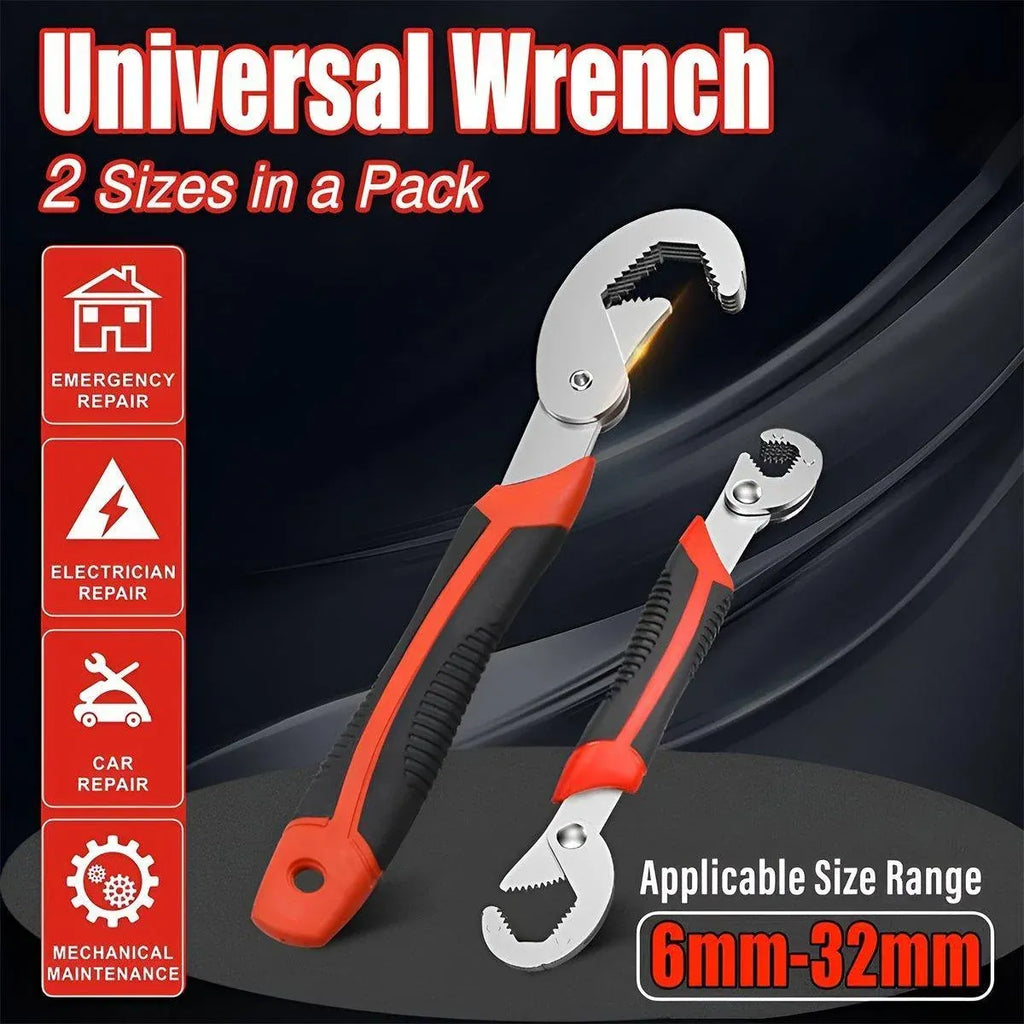 2PCS Snap N Grip Wrench Set Universal Adjustable Multi Function Spanner Tool