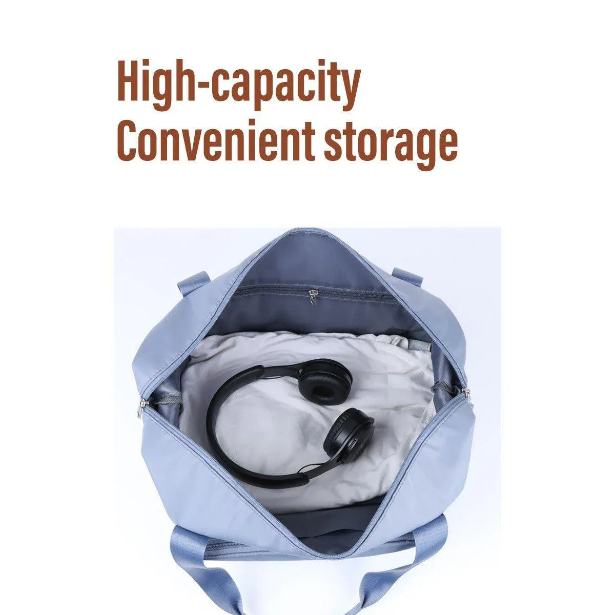 Large Capacity Travel Bag Foldable Luggage Tote Lightweight Storage Duffel Bag - Purple