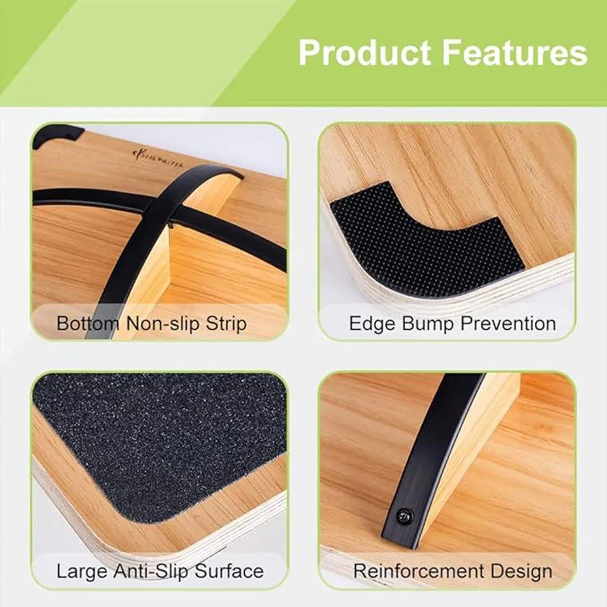 Balance Board Wooden Fitness Wobble Yoga Board Pilate Fitness Train