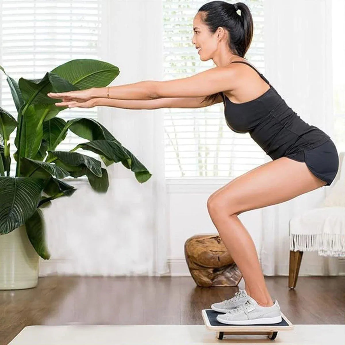 Balance Board Wooden Fitness Wobble Yoga Board Pilate Fitness Train