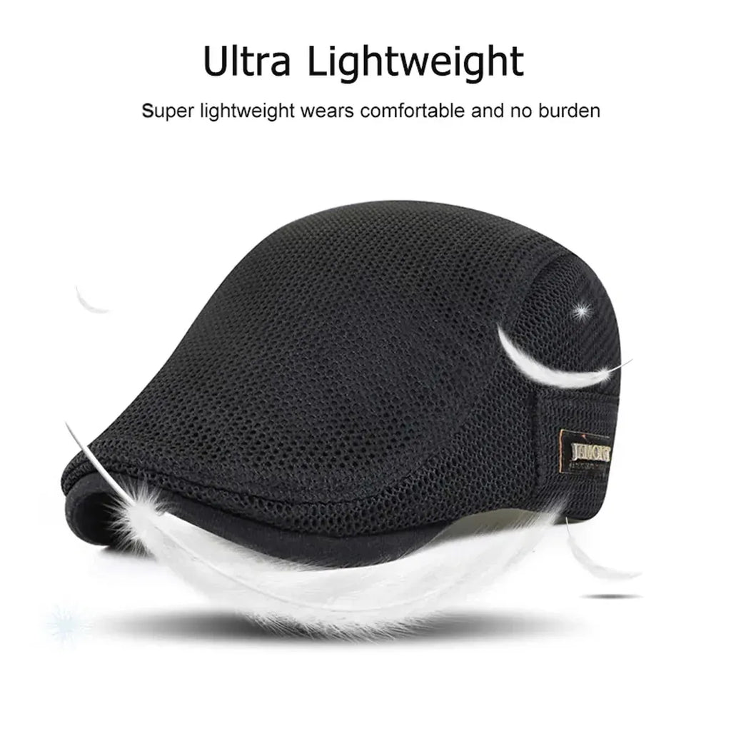 Summer Mesh Beret Cap Lightweight Breathable Thin Sunshade Hat Outdoor Style