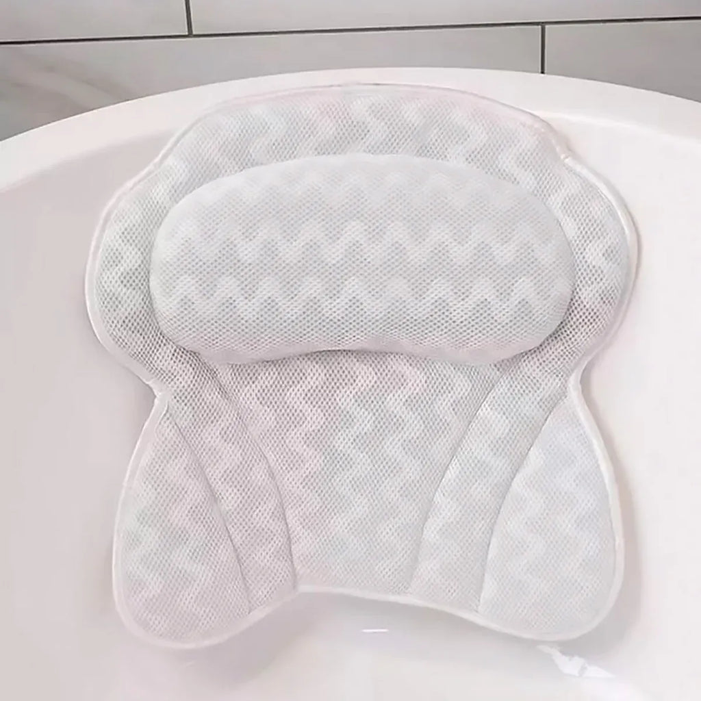 3D Breathable Mesh Bathtub Pillow Non Slip For Bathroom Spa Neck Back Support