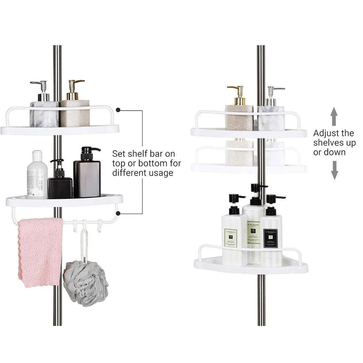 Retractable Tripod Bathroom Storage Shelf Perforation Free Floor Organizer Shelf