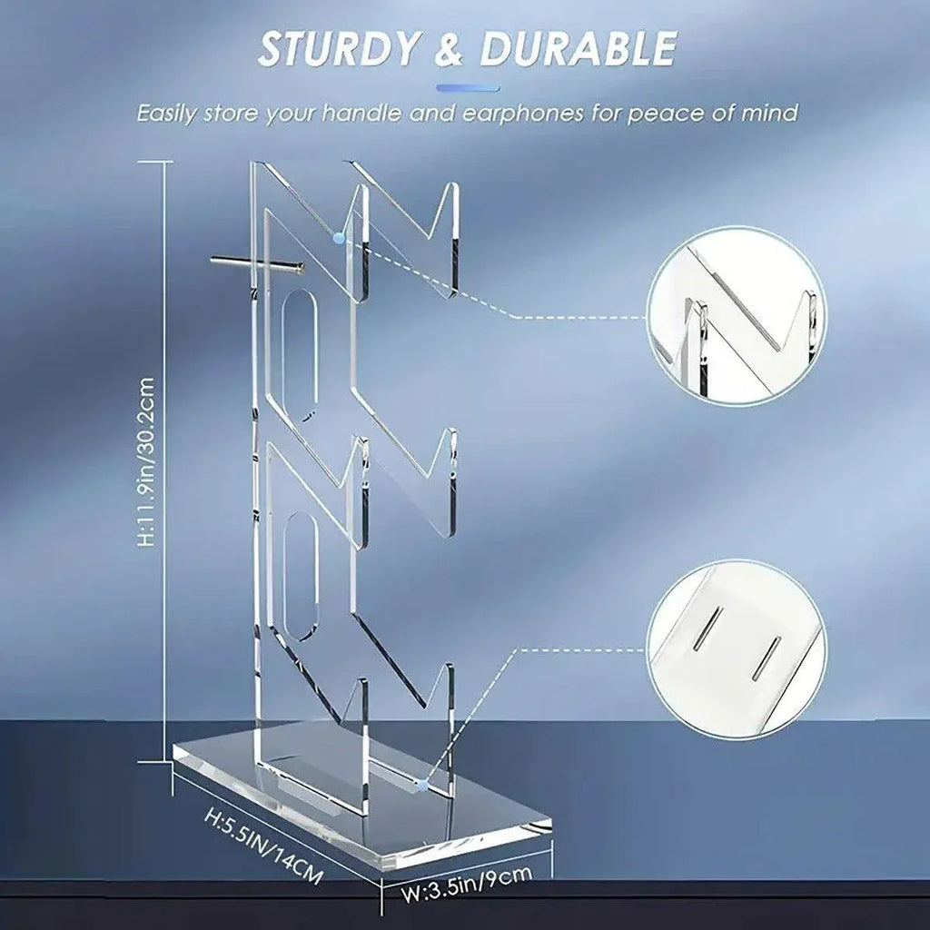 3 Tier Gamepad and Headset Display Stand for Gaming Accessories Organization - Transparent