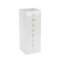 Umbrella Bucket Storage Cylinder Square Storing Umbrellas Home Office Organizer - White
