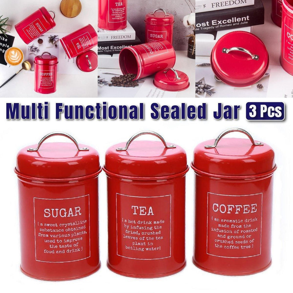 3 Pcs Multi-Purpose Sealed Jars with Airtight Lids for Kitchen Organization