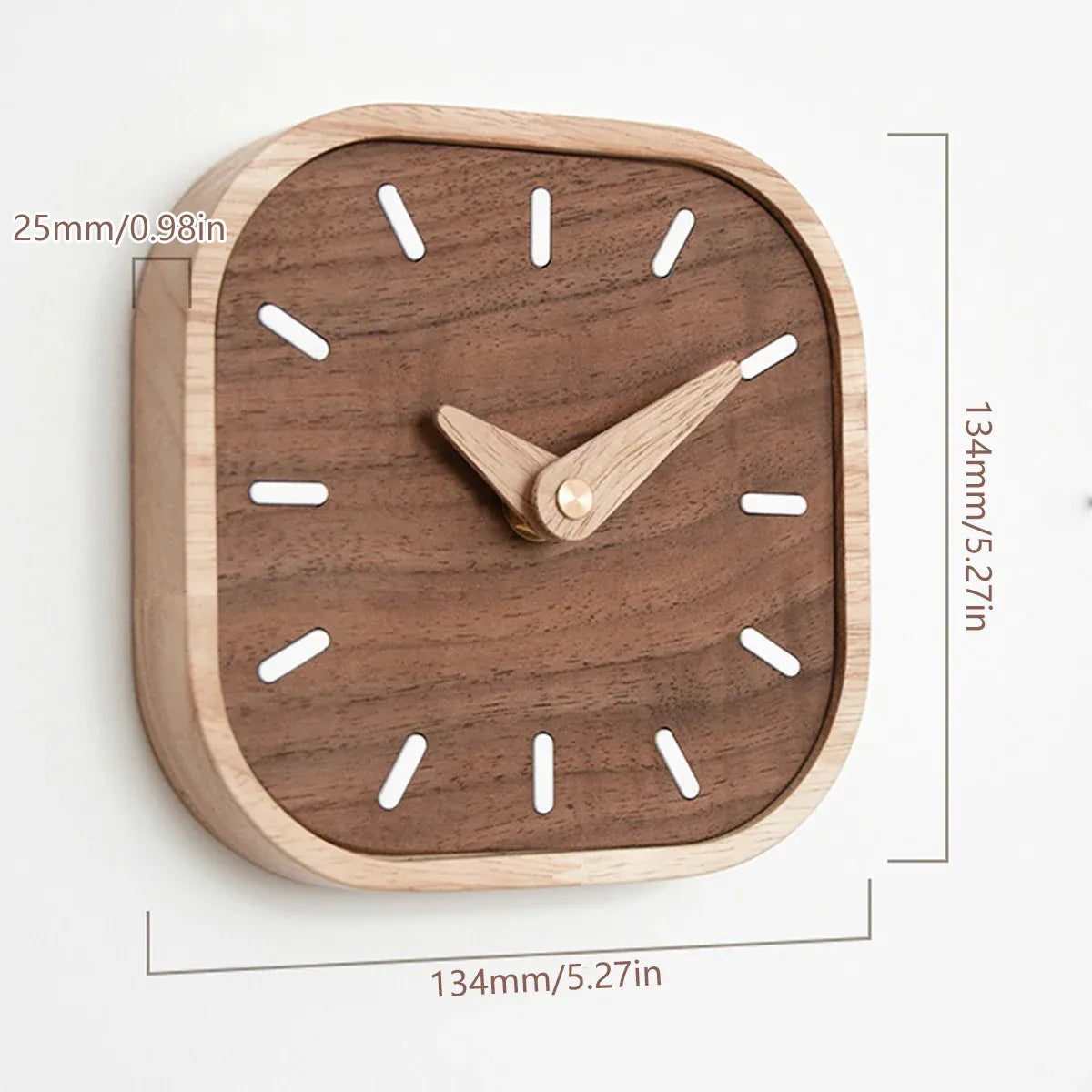 Quiet Running Solid Black Walnut Wood Desk Clock Small Table Clock Home Decor