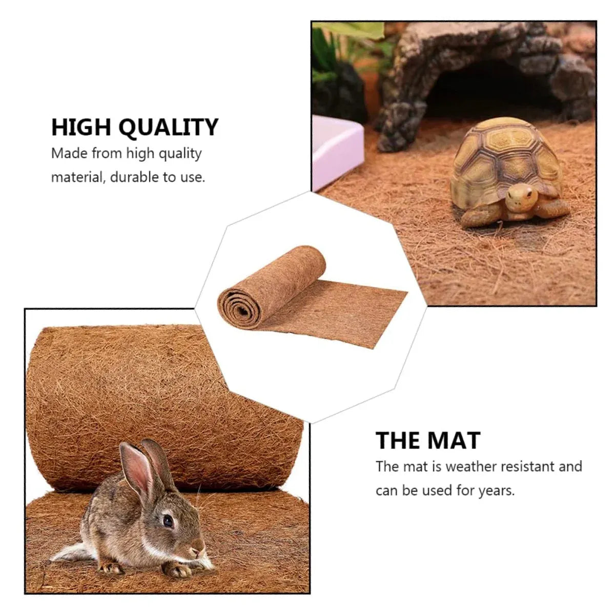 4 PCS Non-Slip Mat Coconut Palm Pet Garden Turtle Matpet Mat Blueberry Mat