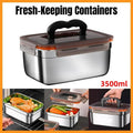 3500ml Stainless Steel Lunch Box Food Storage Container Meal Prep Crisper