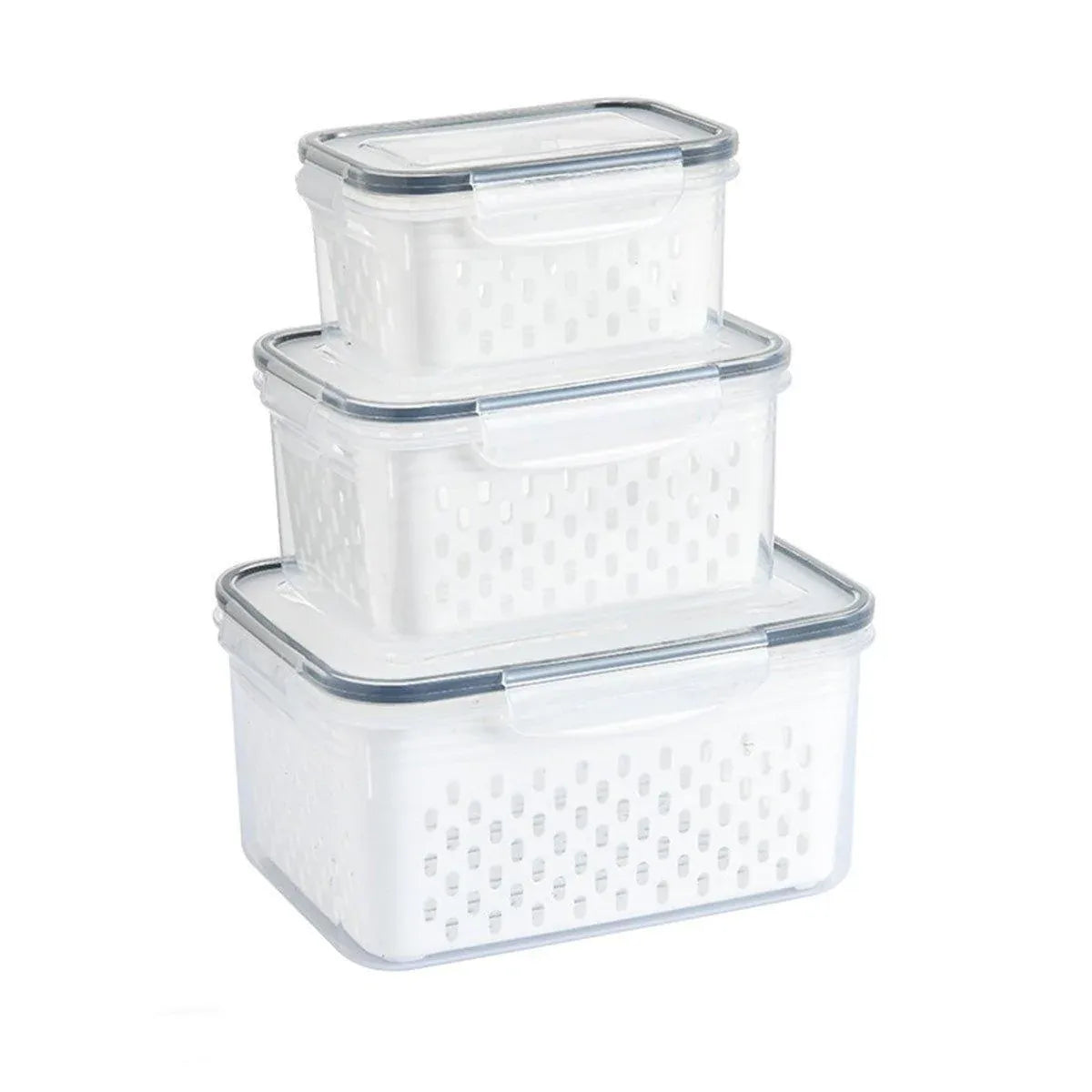 3PCS Food Storage Container Set Fridge Microwave Plastic Safe Fresh Keeping Box