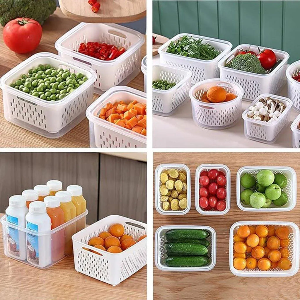 3PCS Food Storage Container Set Fridge Microwave Plastic Safe Fresh Keeping Box