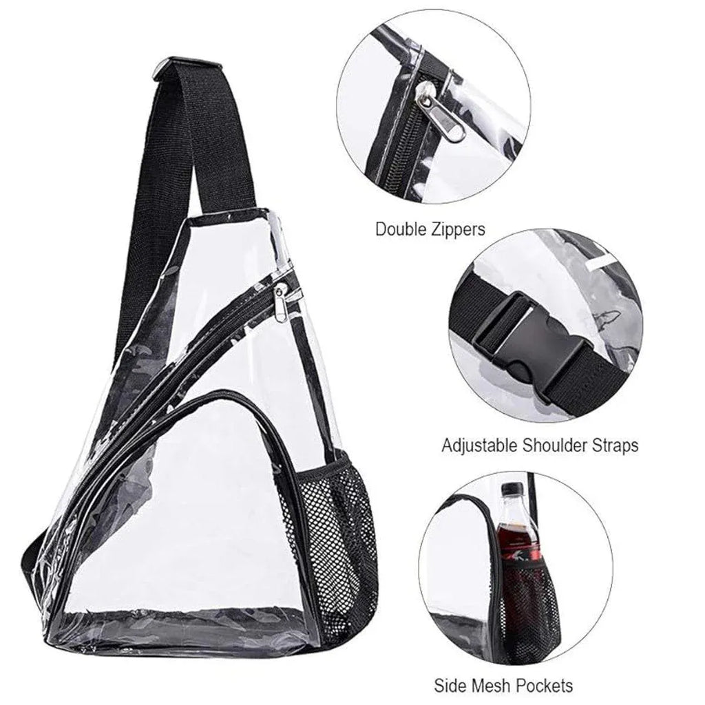 Transparent PVC Waterproof Backpack Crossbody Bag Casual Travel Shoulder Bag