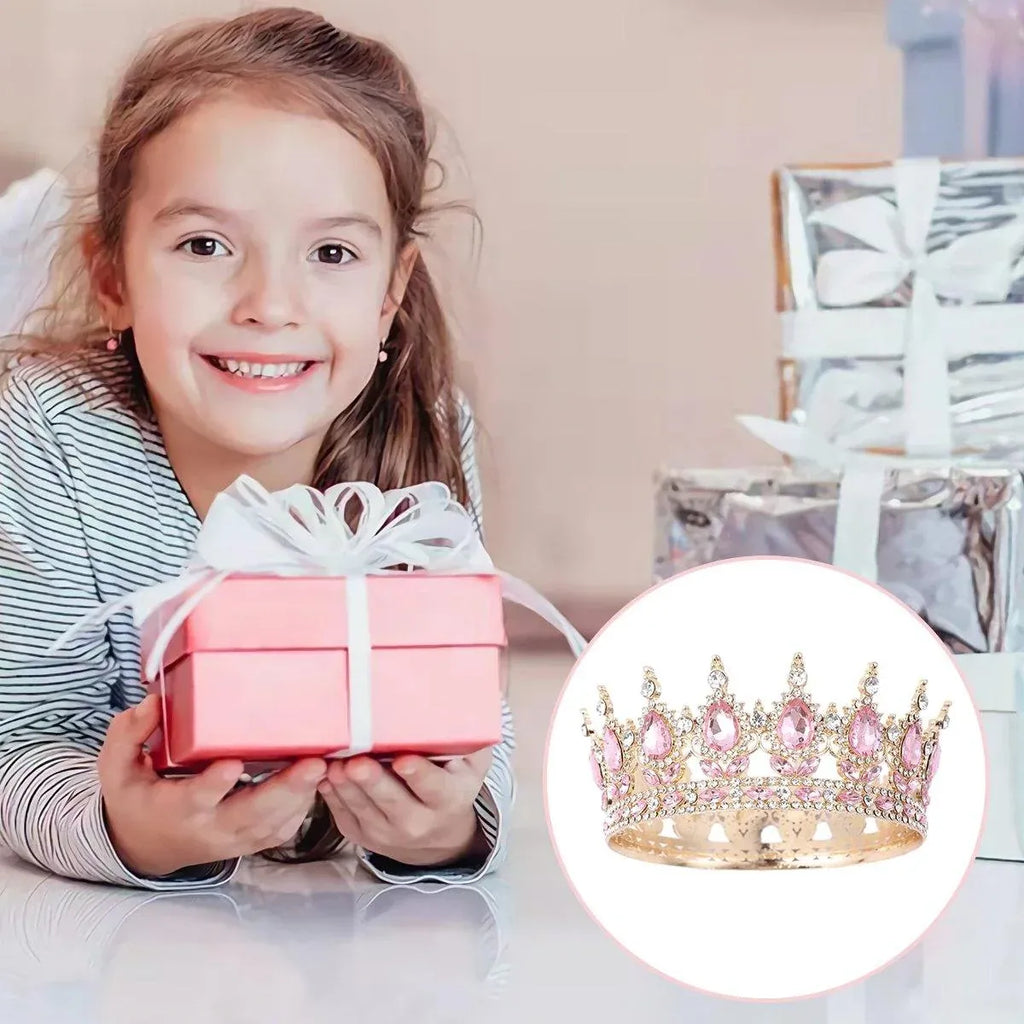 Pink Tiara Crown for Bride Wedding Birthday Bar Mitzvah Party Accessories