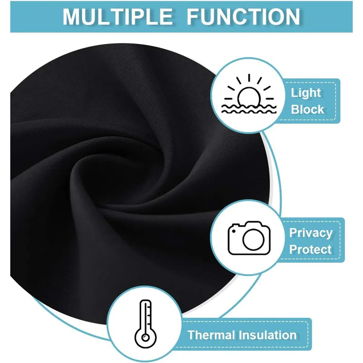Home Blackout Door Curtain Thermal Insulated Durable for Bedroom Living Room - Beige