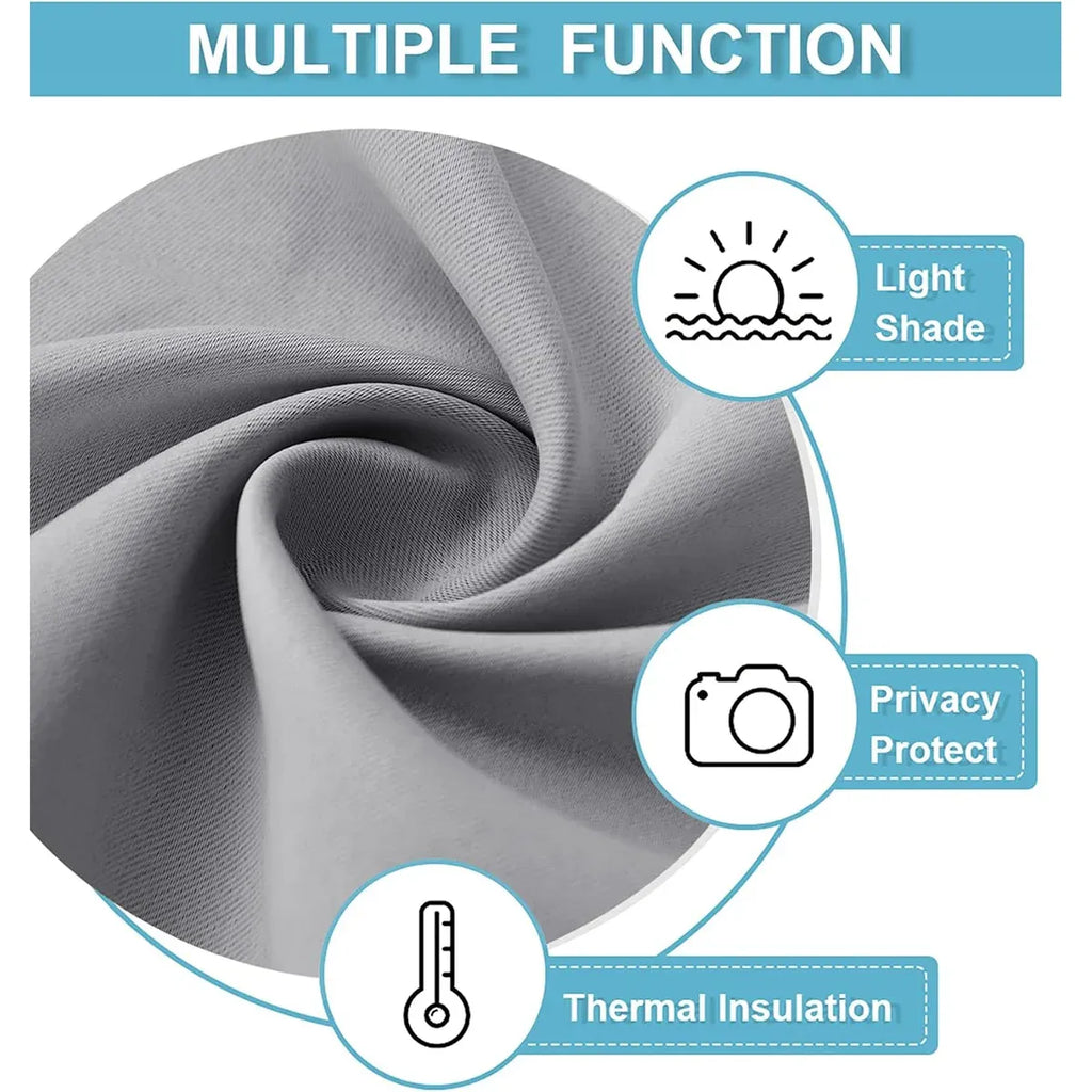 Home Blackout Door Curtain Thermal Insulated Durable for Bedroom Living Room - Beige