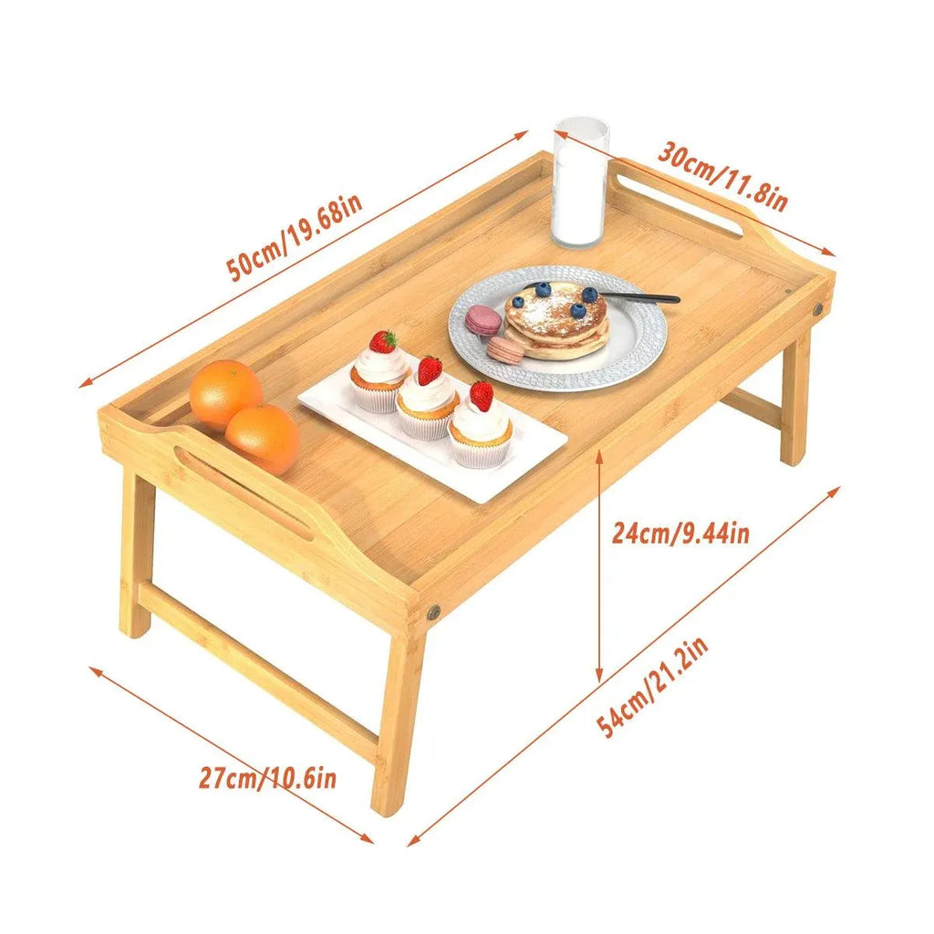 Small Folding Bed Table Portable Laptop Desk Flat Storage Tray for Home Office