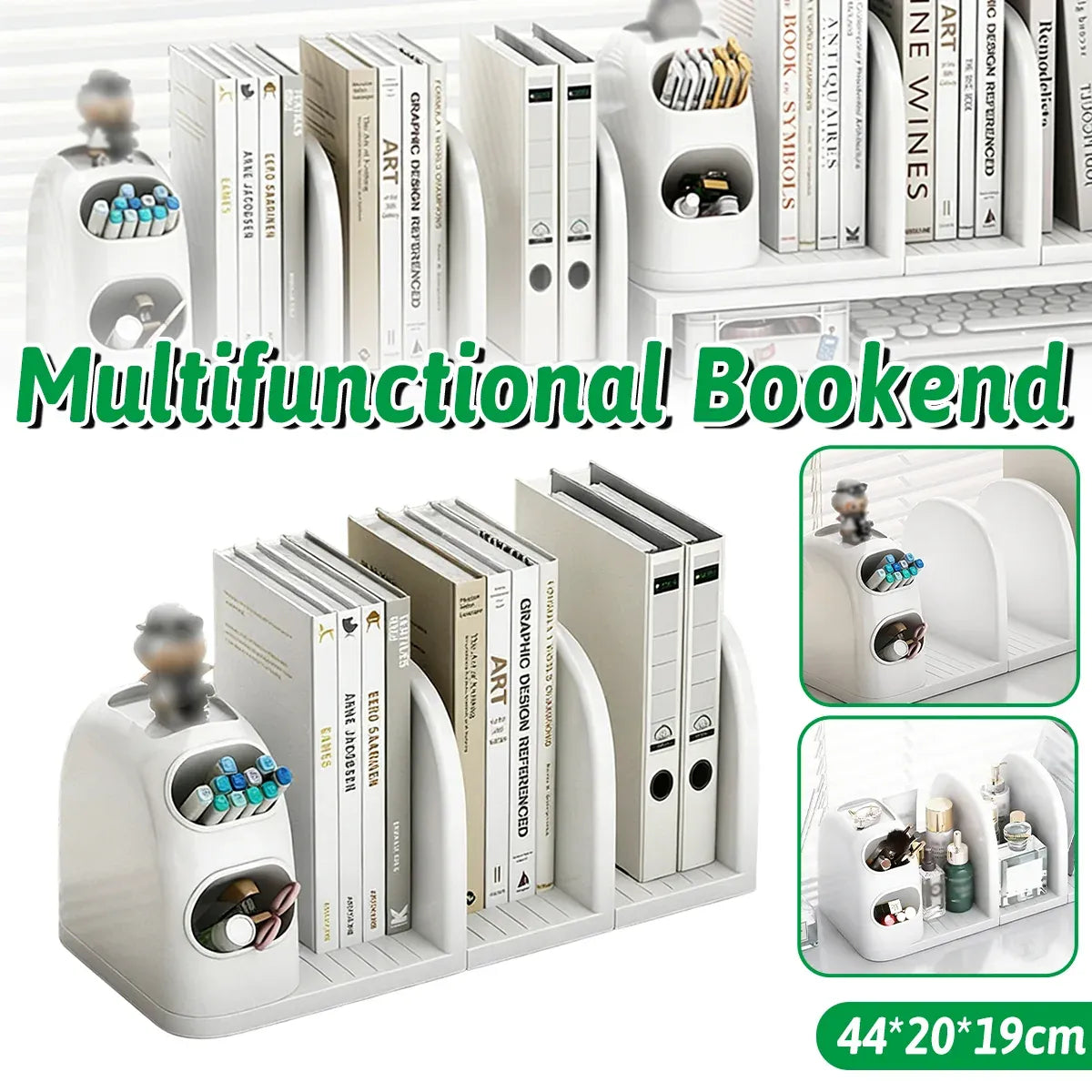 Desktop Book Stand With Storage Box Organizer For Study Reading Office Table