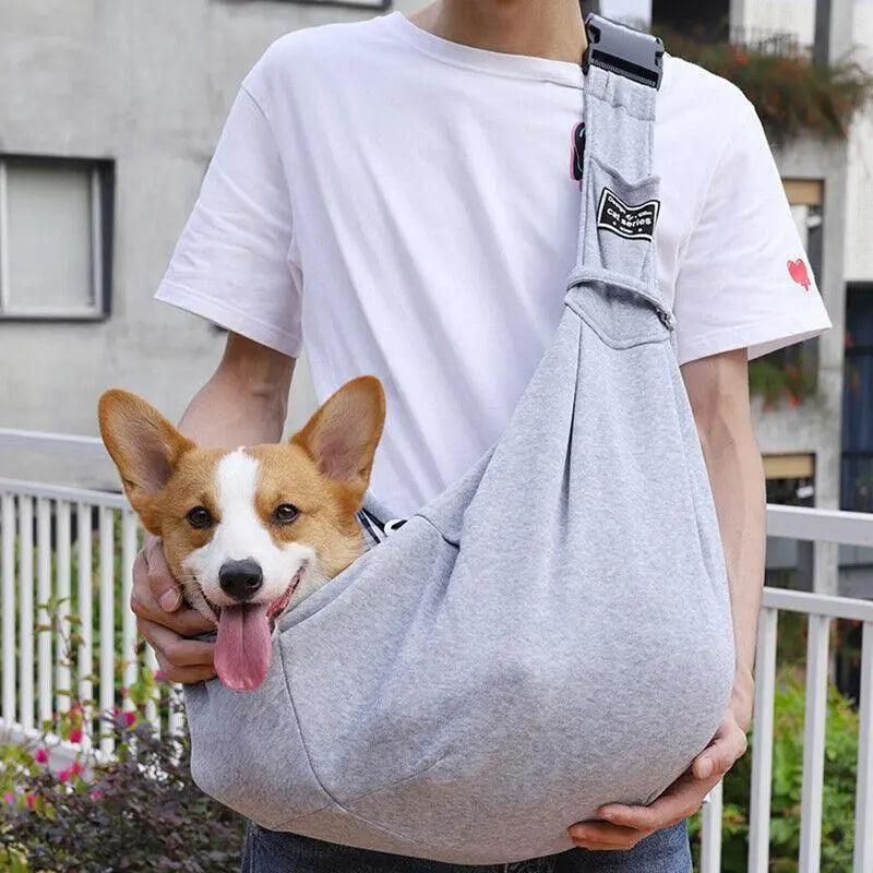 Portable Pet Sling Carrier Shoulder Bag for Small Dogs and Cats Travel Outdoor - Blue