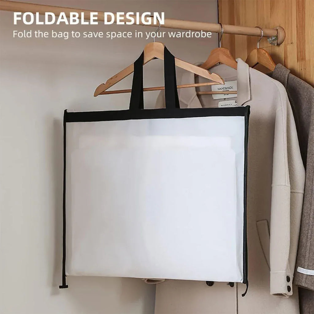 Clothes Dustproof Cover Foldable Moisture-Proof For Household Dress Suit Storage - Black