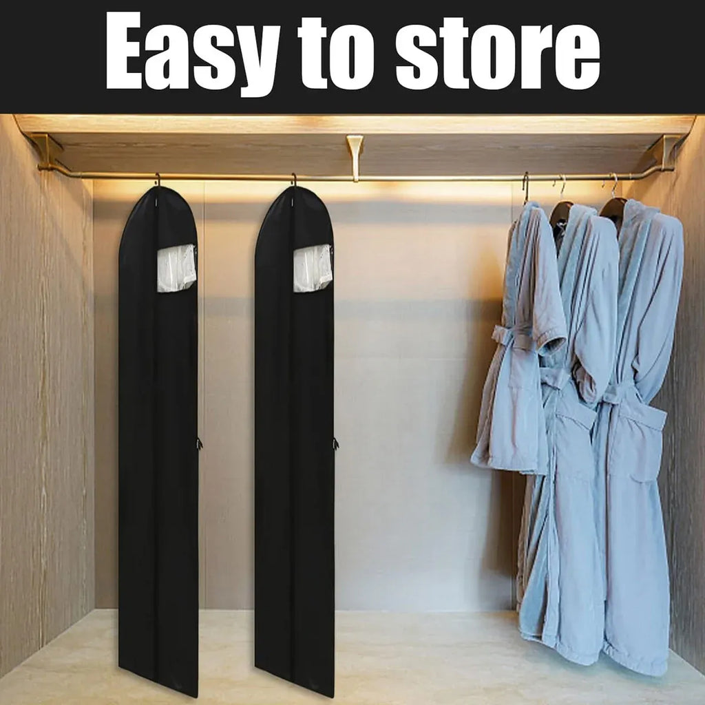 Clothes Dustproof Cover Foldable Moisture-Proof For Household Dress Suit Storage - Black