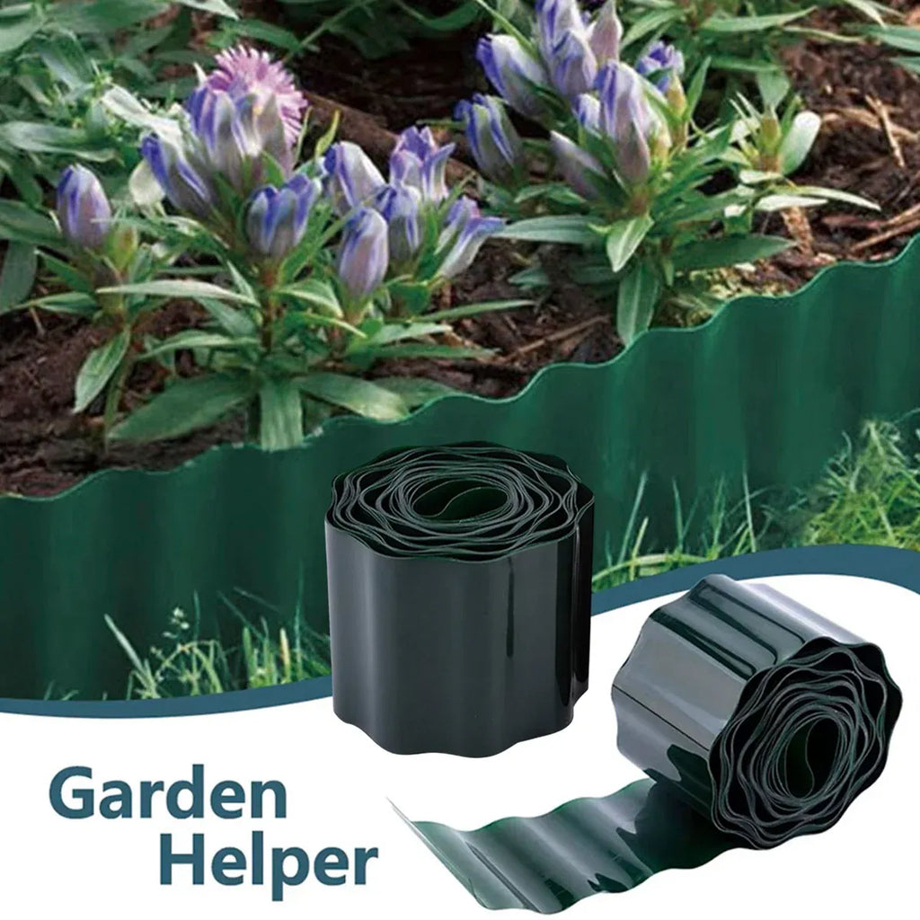 Green Garden Landscape Edging Border Flexible Lawn Fence Roll Outdoor Decor - 20cm
