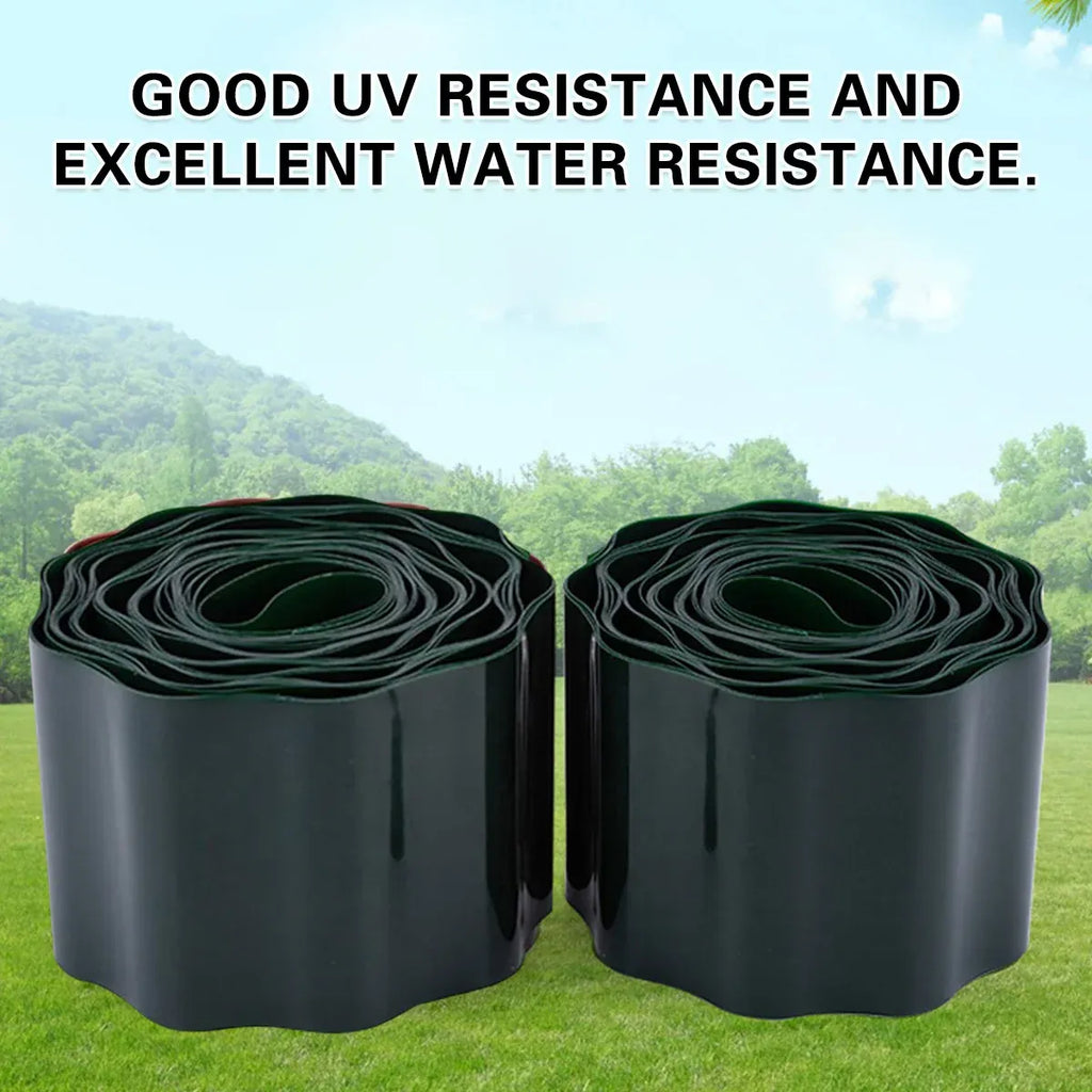 Green Garden Landscape Edging Border Flexible Lawn Fence Roll Outdoor Decor - 10cm