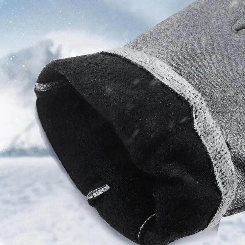 Winter Warm Windproof Waterproof Anti-Slip Thermal Touch Screen Gloves Unisex M Size - Grey