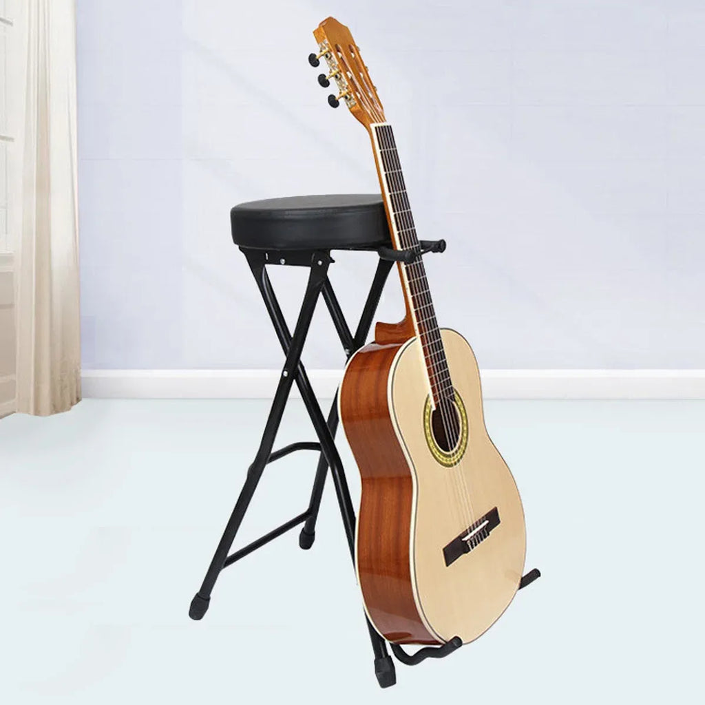 Folding Guitar Stool With Stand Suitable for Acoustic Electric Guitar Performance