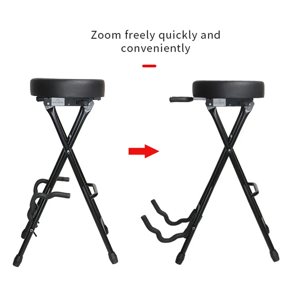 Folding Guitar Stool With Stand Suitable for Acoustic Electric Guitar Performance