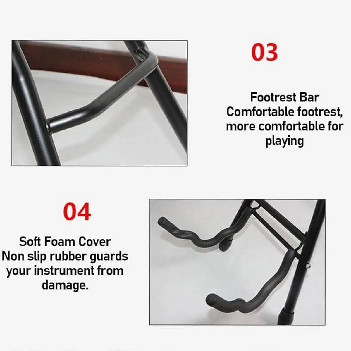 Folding Guitar Stool With Stand Suitable for Acoustic Electric Guitar Performance