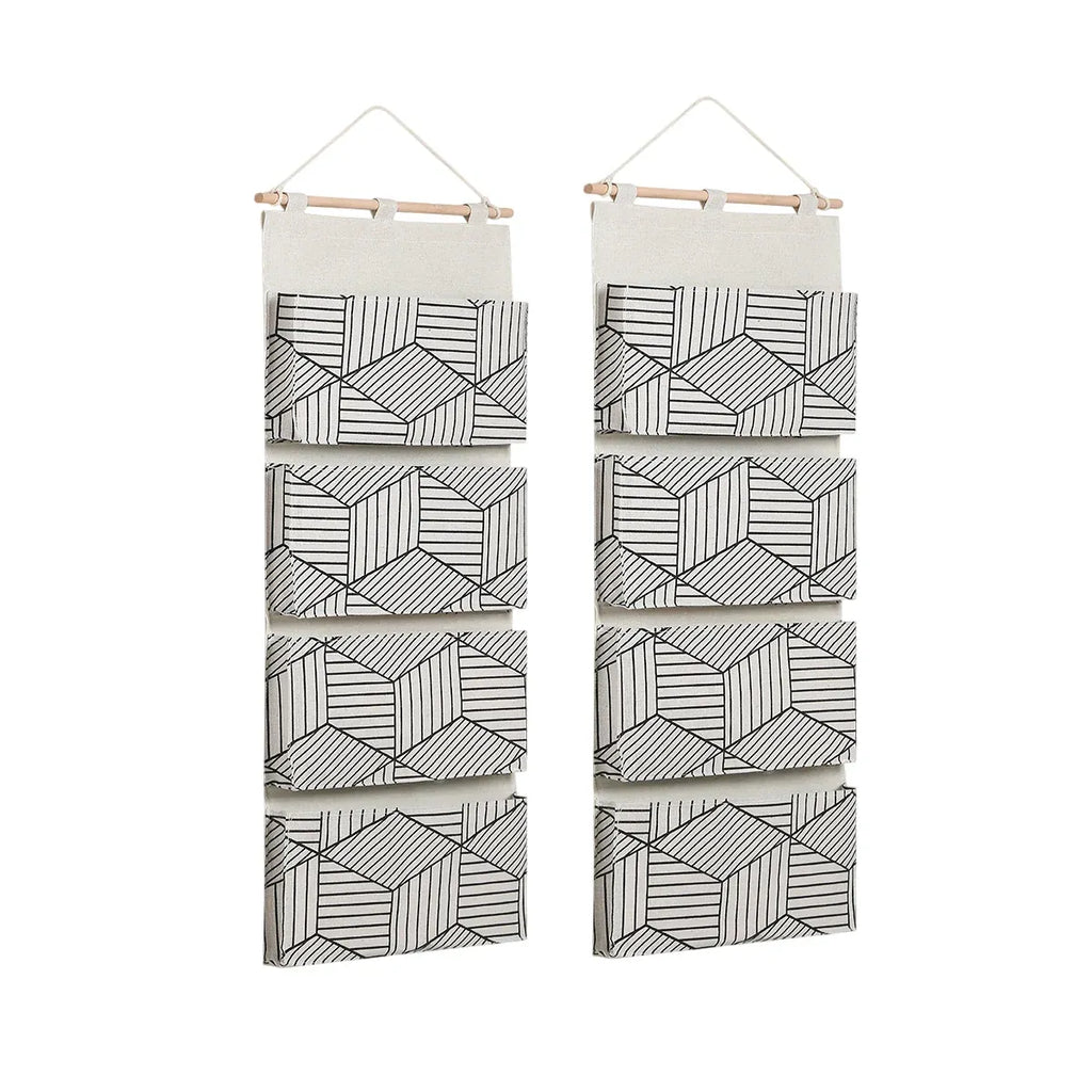 2PCS Multi Layer Wall Mounted Hanging Closet Storage Bag Wardrobe Organizer