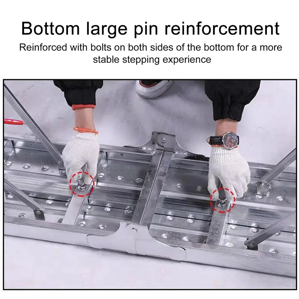 Folding Scaffolding Platform Galvanized Steel Pipe 150kg Load-Bearing Adjustable