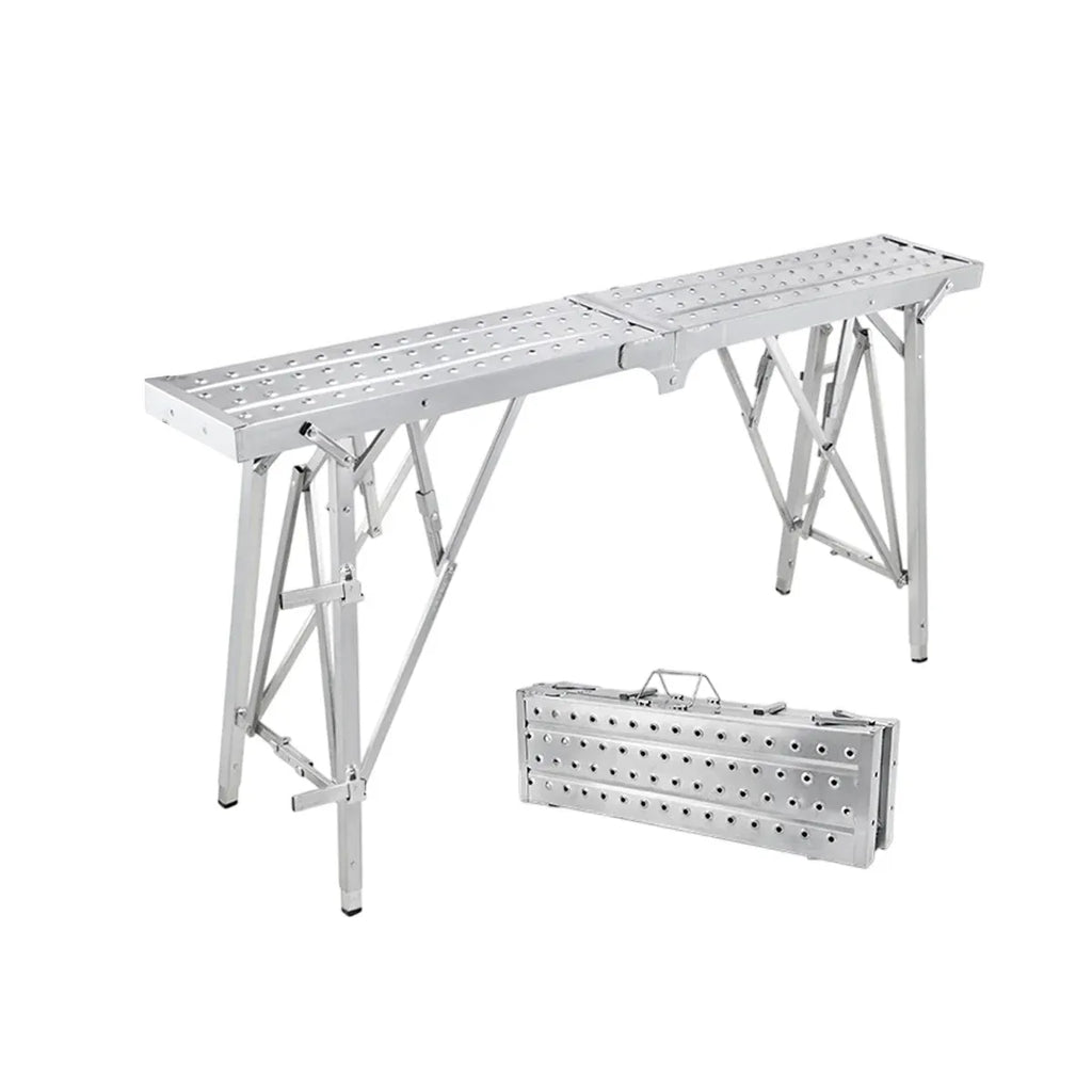 Folding Scaffolding Platform Galvanized Steel Pipe 150kg Load-Bearing Adjustable
