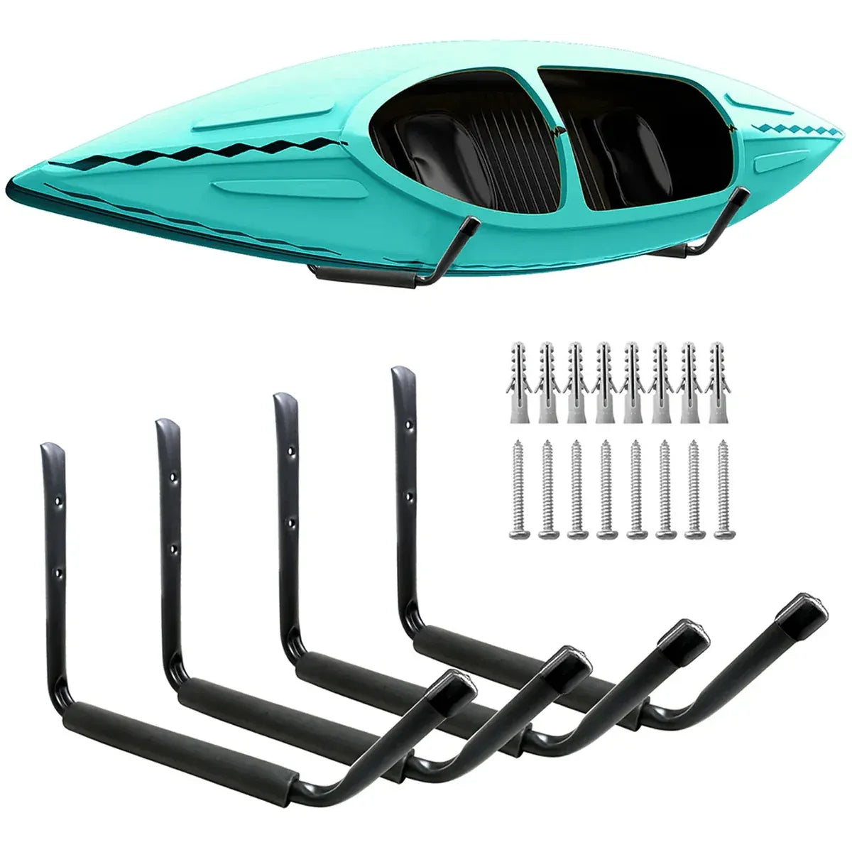 4in1 Wall Mounted Kayak Wall Rack Surfboard Canoe Storage Stand for Garage