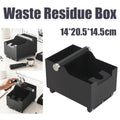 Coffee Knock Box with Powder Press Holder PTFE-Coated Metal Black