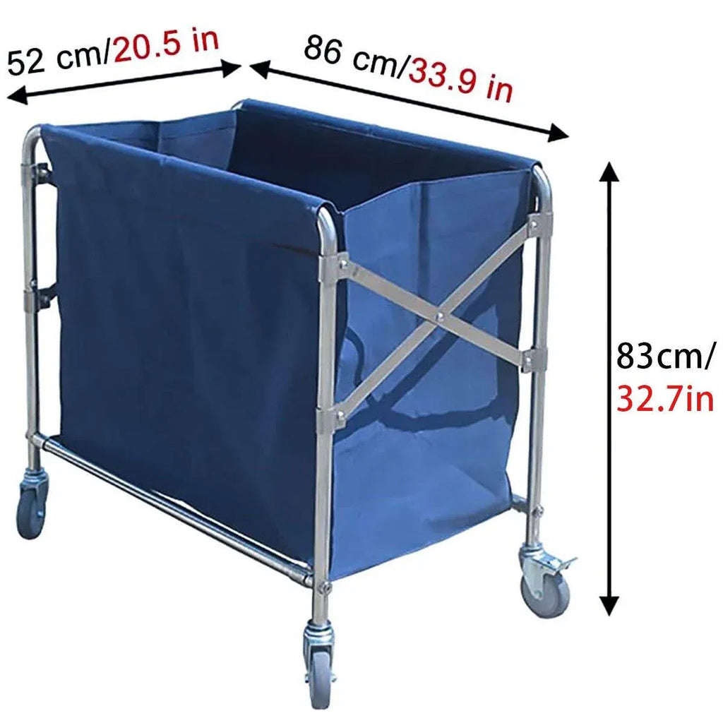 Folding Linen Trolley with Hand Push Design for Storage Room Cleaning Service
