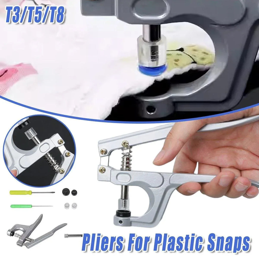 T3 T5 T8 Snap Pliers Tool Kit for Plastic Snaps Fastener Manual Installation Set