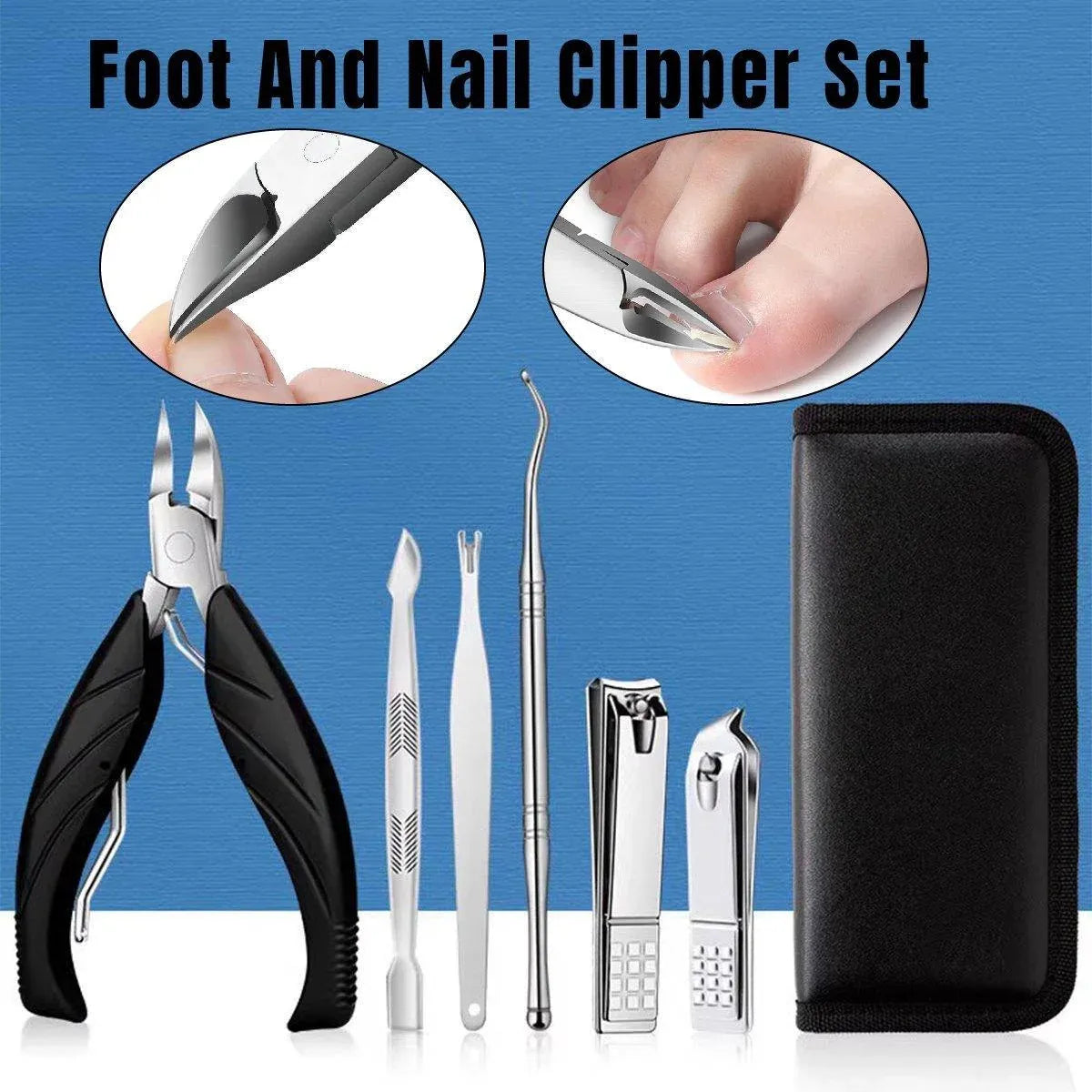 Professional Nail Clippers Set Manicure Pedicure Kit Stainless Steel Tools