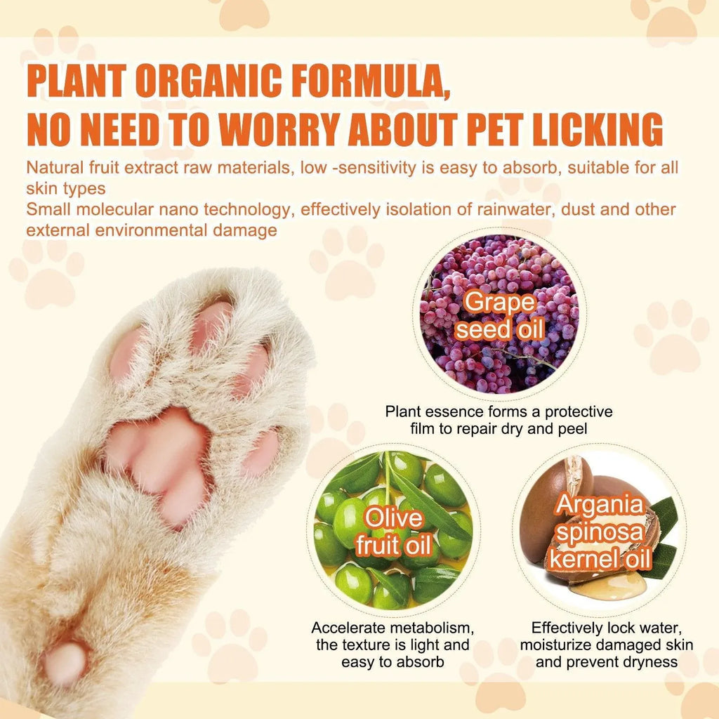 Dogs Cat Paw Balm Cream Pets Natural Lick Safe Dry Skin Cracked Paws Feet Care