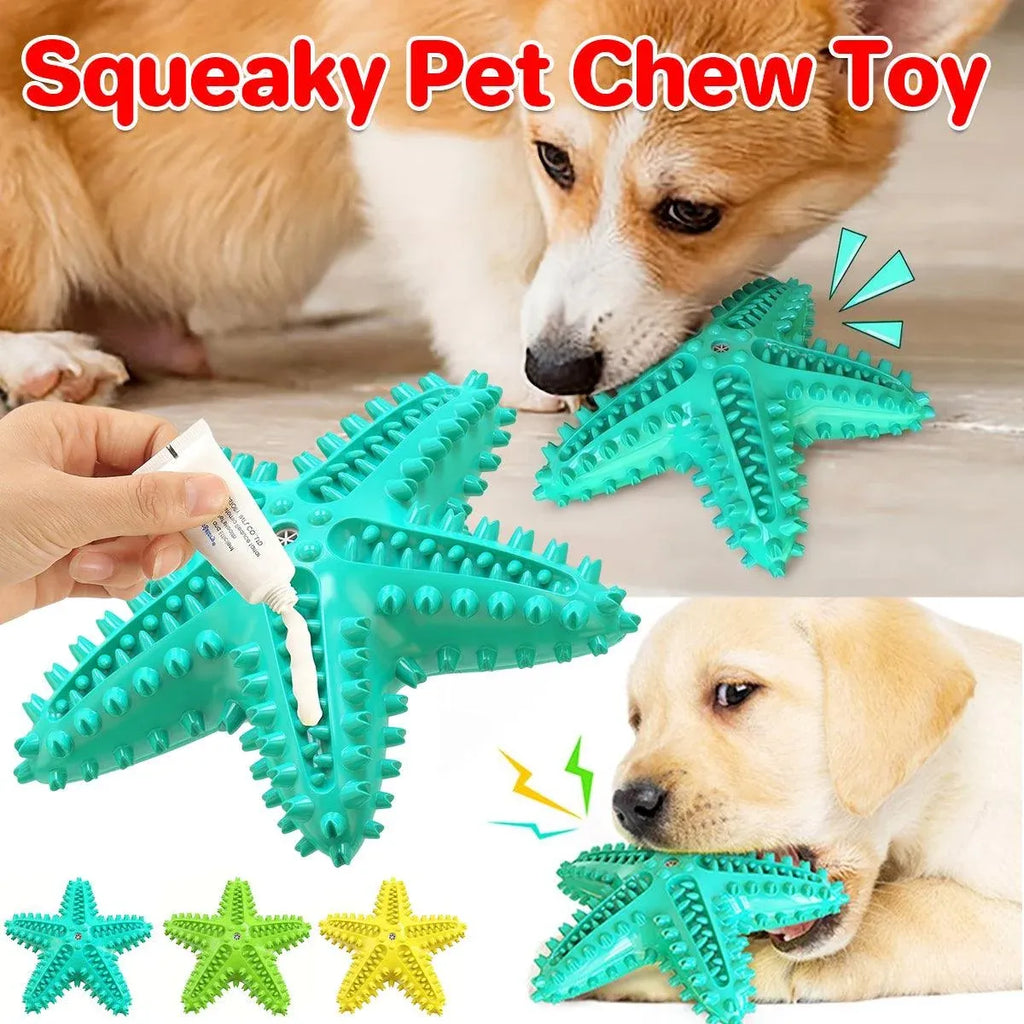 Pet Starfish Floating Dog Toy Audible Water Toy for Dogs Interactive Play Fun - Lake Blue