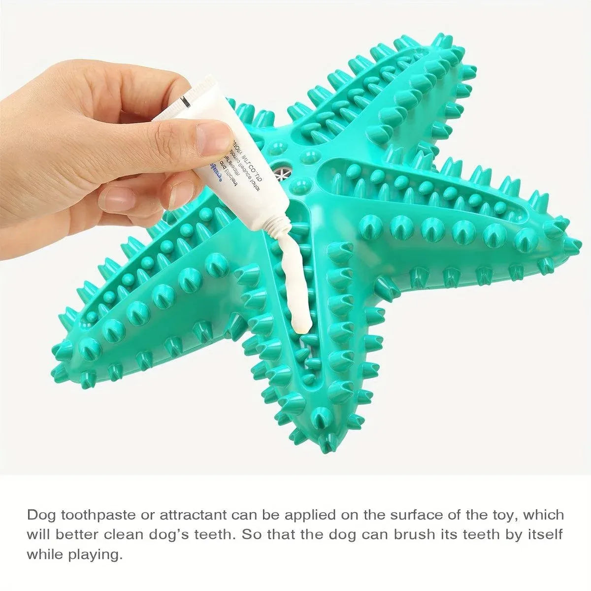 Pet Starfish Floating Dog Toy Audible Water Toy for Dogs Interactive Play Fun - Lake Blue