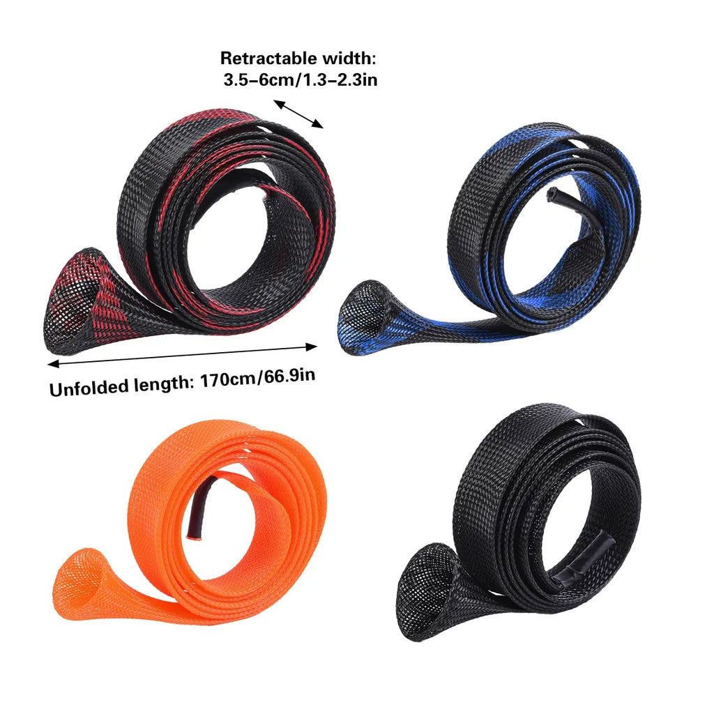 4PCS Retractable Fishing Rod Protector Mesh Tube Durable Lightweight 35x170mm