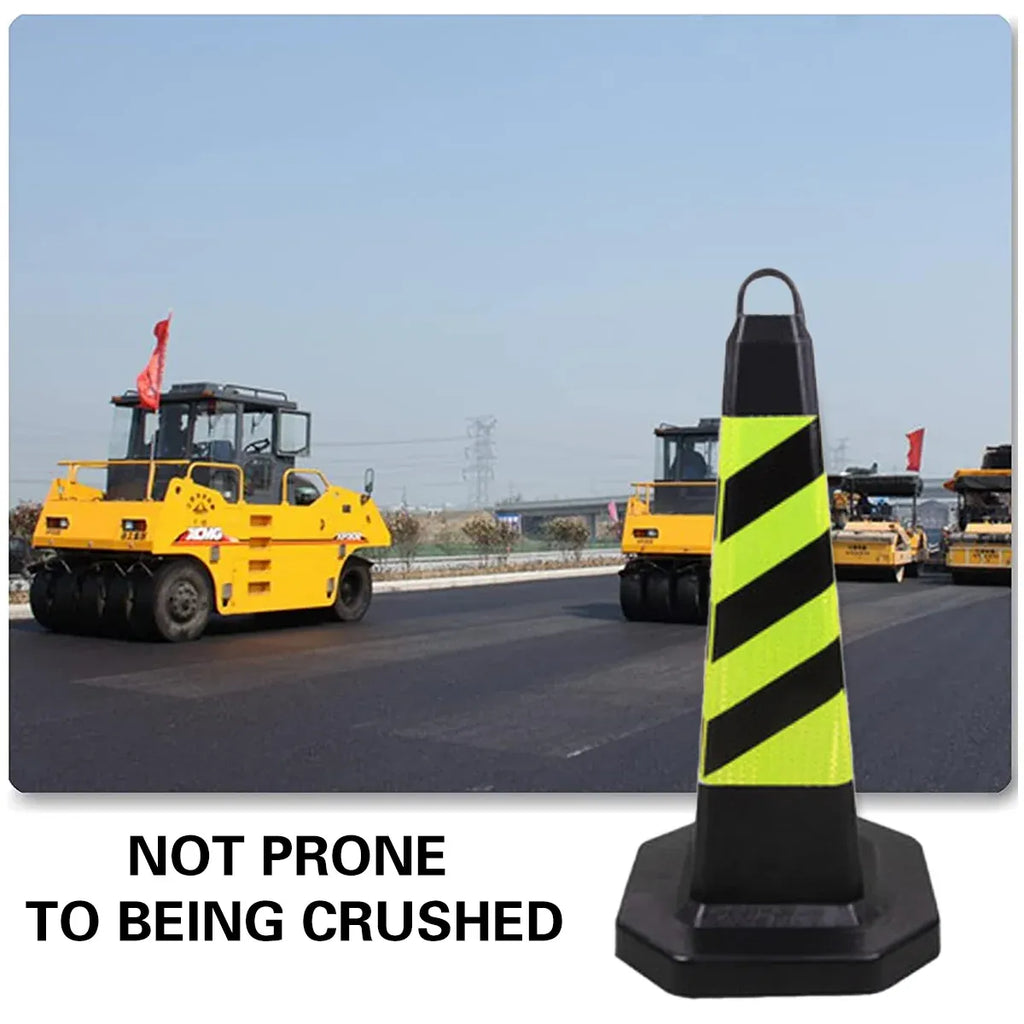 2PCS Rubber Traffic Cone Safety Cone Flexible for Construction