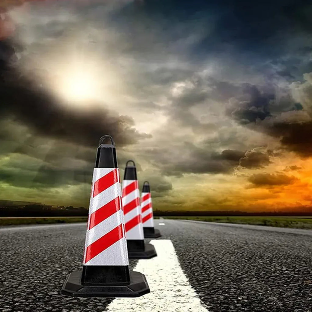 2PCS Rubber Traffic Cone Safety Cone Flexible for Construction