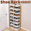 8 Tiers Shoe Rack Wood Vertical Space Saving Narrow Shoe Rack Storage 14 Pairs