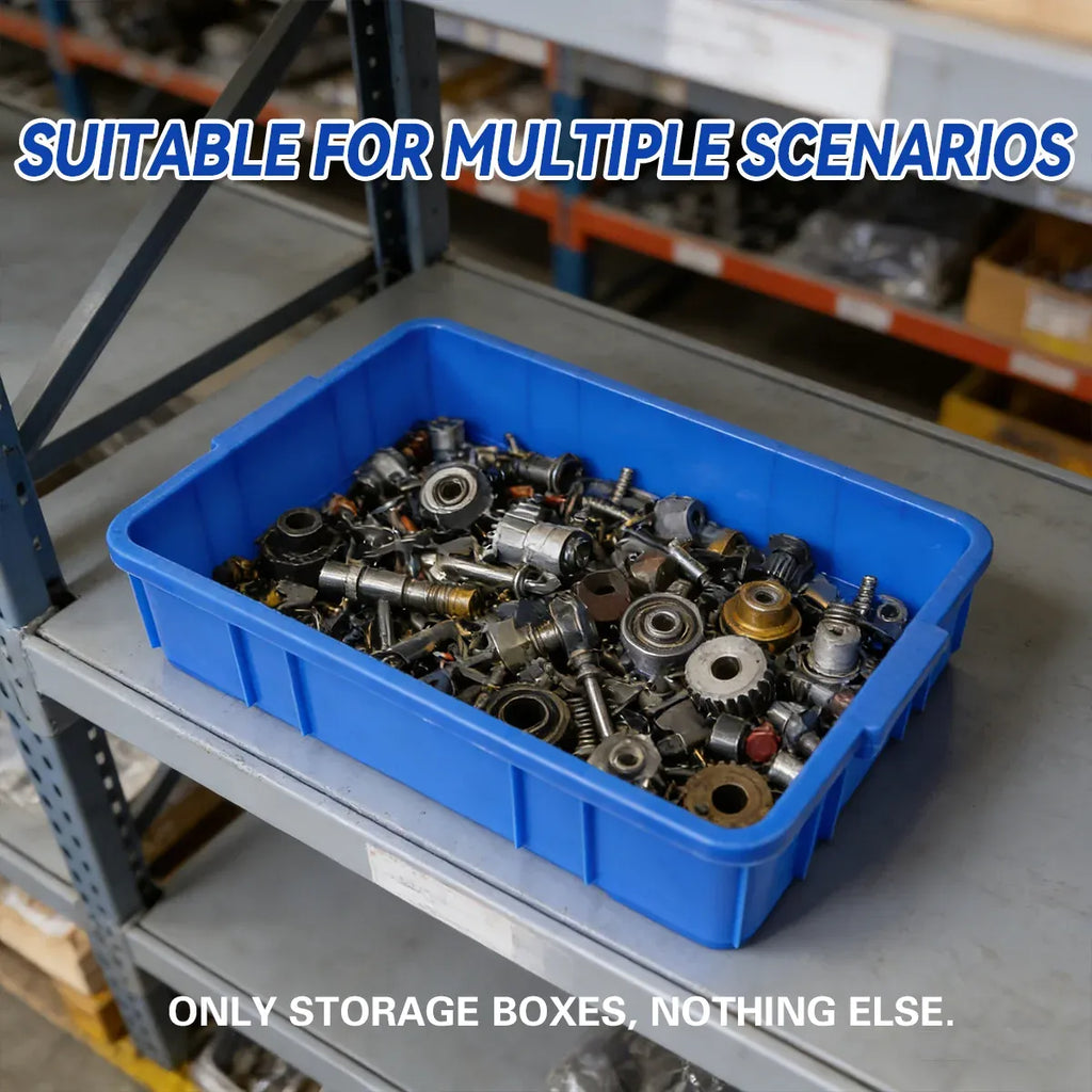 Rectangular Hardware Tool Box Large Capacity Storage Organizer for Garage Use - White