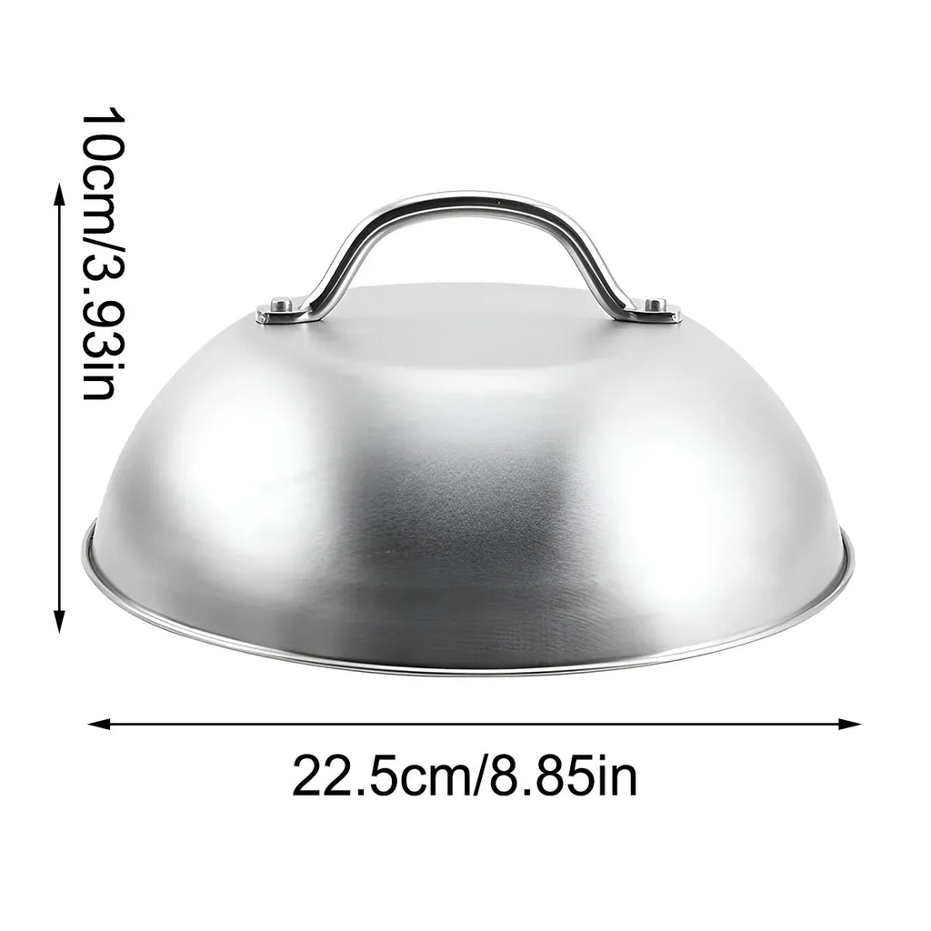 Stainless Steel Food Cover Dome Lid For Teppanyaki Grill Steak Cooking Kitchen