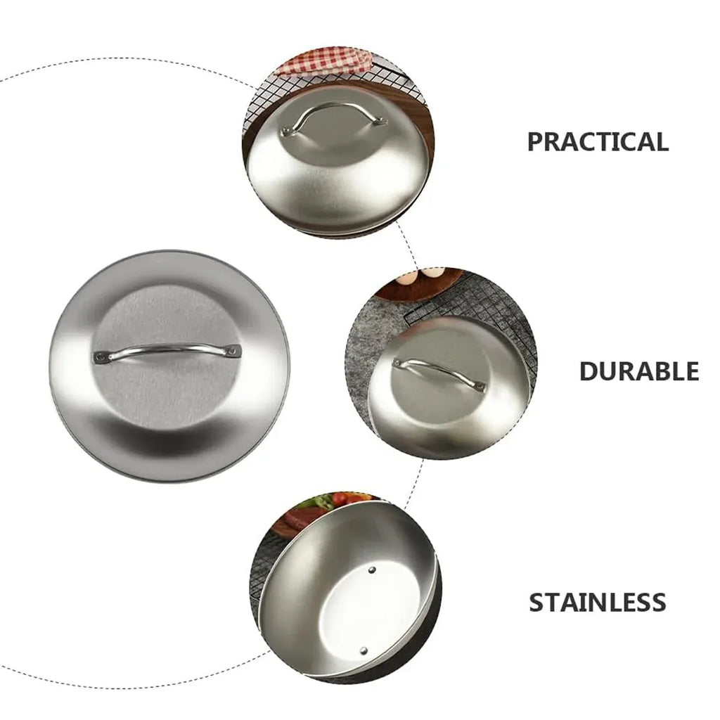 Stainless Steel Food Cover Dome Lid For Teppanyaki Grill Steak Cooking Kitchen