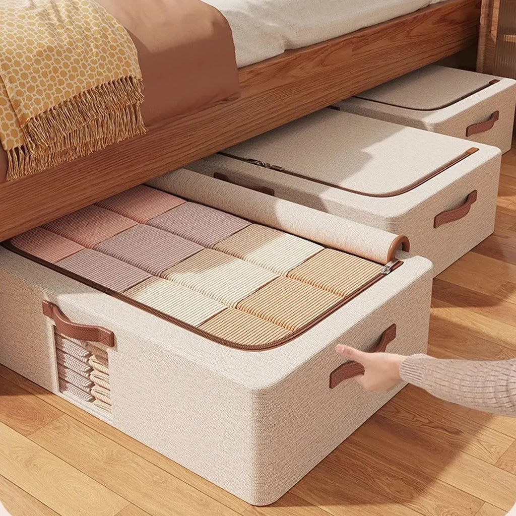 Home Foldable Under Bed Storage Box Clothes Shoes Bedding Dustproof Space Saving - XL