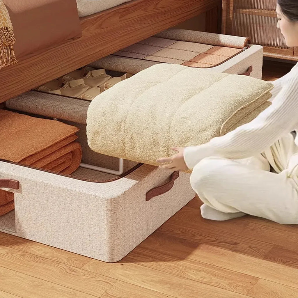 Home Foldable Under Bed Storage Box Clothes Shoes Bedding Dustproof Space Saving - XL